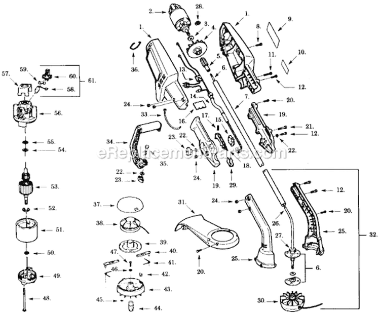 Page A Diagram and Parts List for TM-17  Weed Eater Trimmer